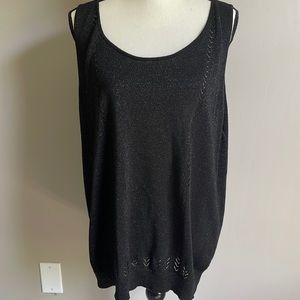 Lane Bryant Elevated Silver  Metallic  Knit Tank Top Size 26/28
